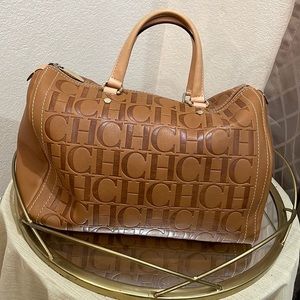Carolina Herrera Andy honey brown bag